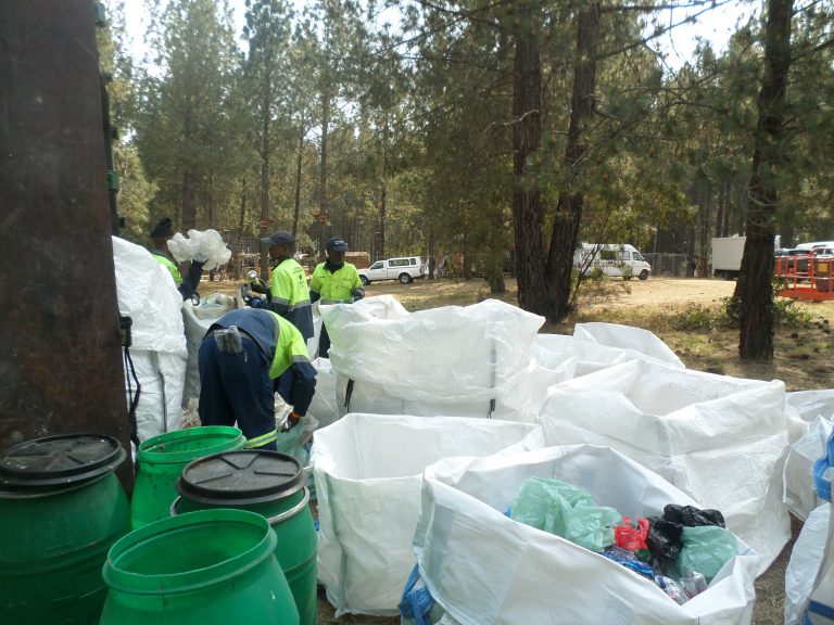 Back-of-house waste separation at the Corona Sunsets Festival in Cape Town, managed by Madam Waste.